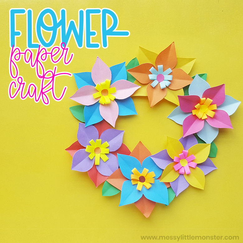 Colourful Paper Flower Craft - Messy Little Monster